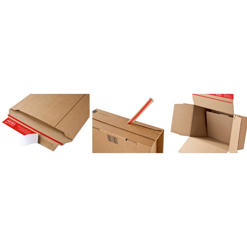 ColomPac boîte d'expédition avec bande adhésive, format A5+, 229×164×50-115 mm, 10 pièces